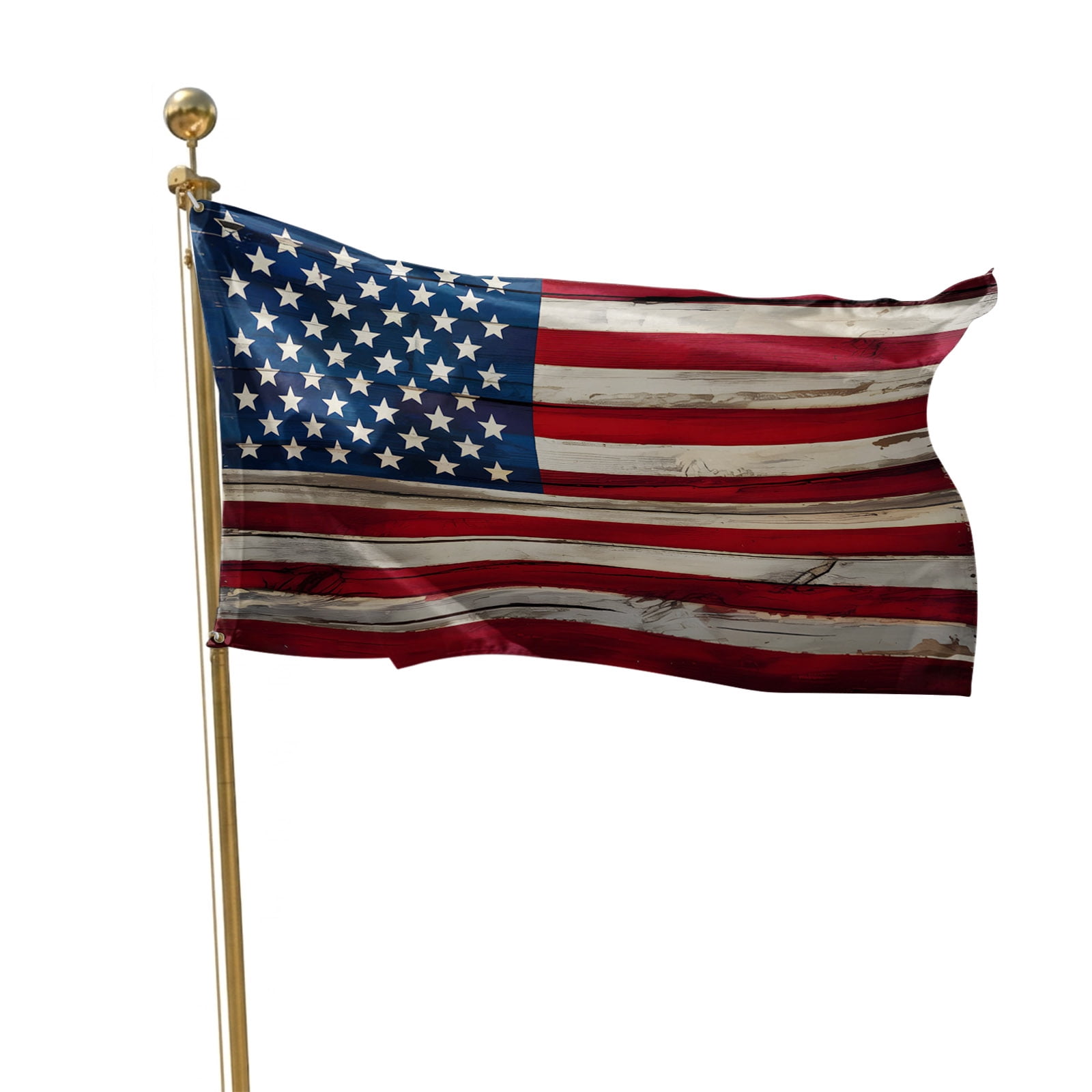 4th of July Flags for Outside 3x5 ft American Flag Outdoor Flags Double Sided Grommets House Banner Retro USA National Flag Patio Yard Flag for Outdoor Party Porch Independence Day Decor