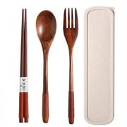 EASTIN Wooden Tableware Vintage Wooden Chopsticks Spoon fork Tableware