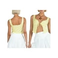 thumbnail image 2 of Suagox Women's Summer Tank Tops, Sleeveless Solid Color Tie-up Front Slim Fit Eyelet Crop Tops, 2 of 9