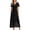 K112-Black, variant on Ailaofu Summer Women's Fashionable Long Dress, V Neck High Waisted Solid Color Short Sleeve Dress, with Pockets