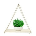 thumbnail image 6 of Wood Rope Hanging Floating Shelves , Hanging Shelves for Wall Decor, Window Rope Wood Hanging Plant Shelf, Wall Hanging Rope Shelves for Living Room, Bedroom, Bathroom and Kitchen ( White), 6 of 6