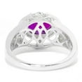 thumbnail image 2 of Sterling Silver with Oval-cut Natural Amethyst and White Zircon Vintage Ring, 2 of 3