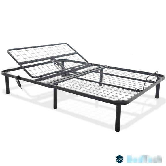 Adjustable King Bed With Head Positioning Function - 850lbs Steel, Black, No Box Spring Needed Position Control Feature