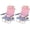 Gradient Pink, variant on Costway Beach Chairs Set of 2 with 5-Position Backrest Padded Headrest Cup Holder for Lawn Coconut Blue