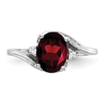 thumbnail image 3 of Primal Gold 14 Karat White Gold 8x6mm Oval Garnet and AAA Diamond Ring, 3 of 7