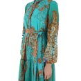 thumbnail image 4 of Brown - Turquoise - Shawl - Point Collar - Fully Lined - Modest Dress - Refka, 4 of 5