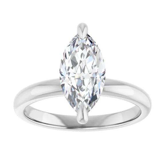 2 Carat Lab Grown Diamond Engagement Ring Marquise Cut Solitaire 14k Gold