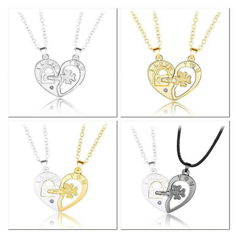 Couples Gifts Couples Necklaces For Him & Her 2 Pcs Magnetic Matching Heart  Pendant Necklace Women Men Lover Girlfriend Boyfriend Wife Husband Valenti