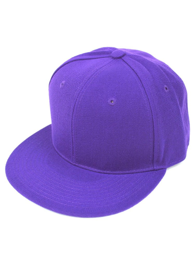 Decky Men's Fitted Baseball Hat Cap Flat Bill Blank, Size: 7, Purple