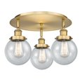 thumbnail image 3 of Innovations Lighting  Beacon - 3 Light 18" Flush Mount Brushed Brass/Seedy, 3 of 5