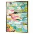 thumbnail image 1 of Handpainted Abstract Flowers in Blue and Pink - Cabin & Lodge Framed Canvas, 1 of 3