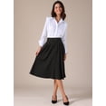 thumbnail image 2 of DARING DIVA Women's Flowy A-Line Business Work Skirt with Pockets X-Large Black, 2 of 6