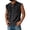 Black, variant on Mens Denim Vest, Button Down Front Distressed Washed Style Cotton Fabric Solid Heavyweight Regular Fit Vintage Rugged Texture Sleeveless Apparel Piece, Khaki, M