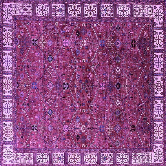 Ahgly Company Indoor Square Oriental Purple Industrial Area Rugs, 6' Square