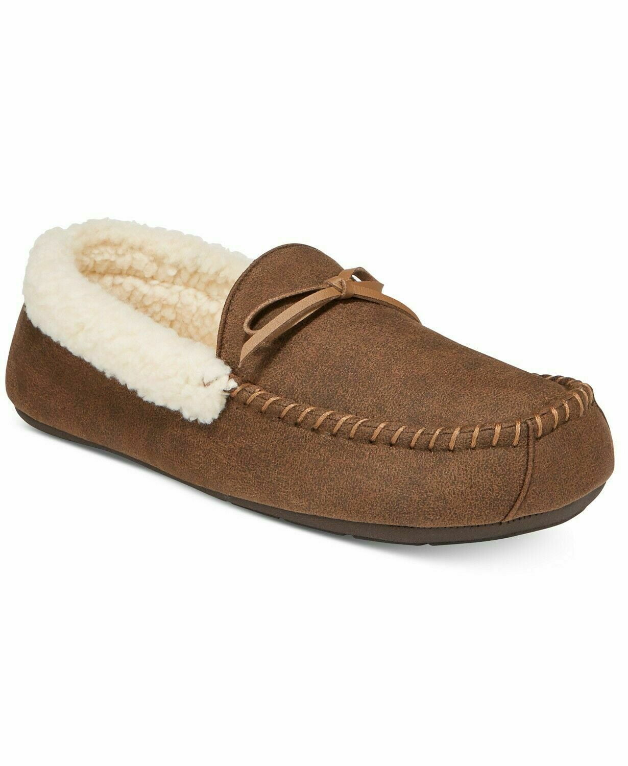 Club Room Men's Memory Foam Slippers, Aaron Sherpa Lined Moccasins
