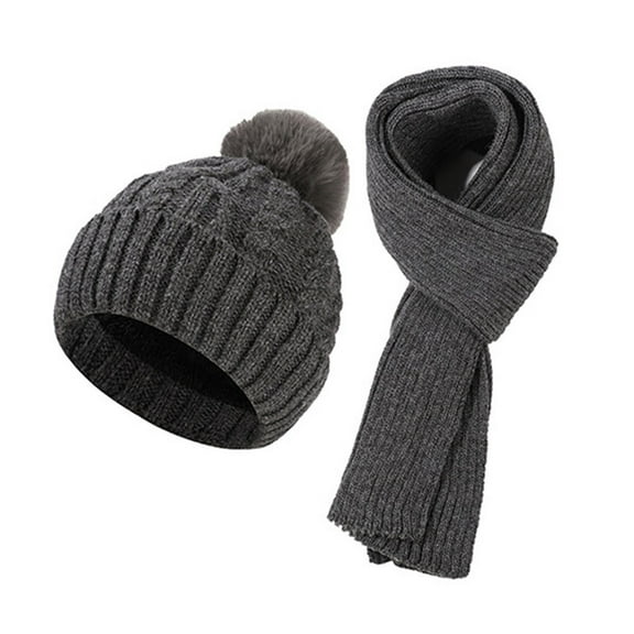 Bibifish 2 PCS Scarf Hat Sets For Women Beanie Hat And Scarf Comfy Cold Weather Outdoor Winproof Warm 2 Piece Knittd Sets For Ladies