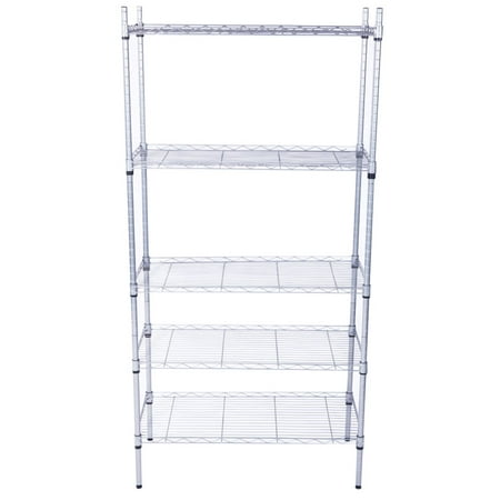 

Hi.FANCY Metal 5-Shelf Storage Rack Heavy Duty Rectangle Carbon Steel Wire Shelving Unit Adjustable Organizer