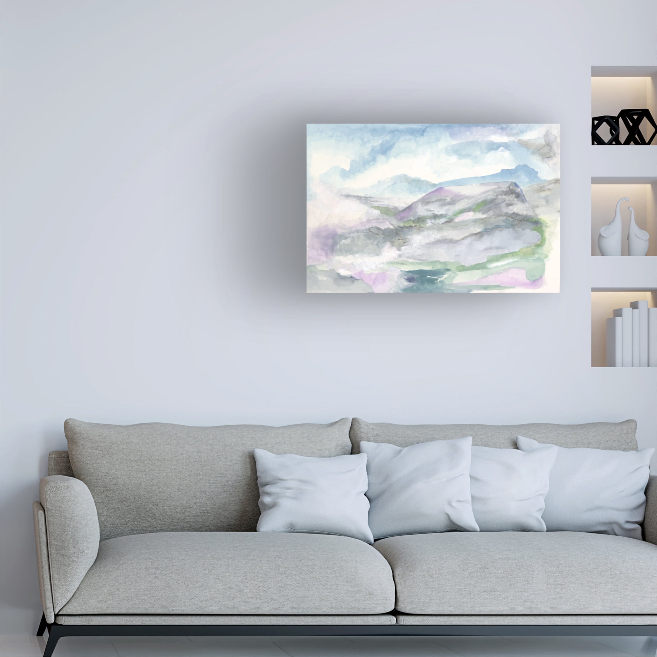 Canvas Wall Art - Ellen Kossoff 'Purple Haze' Wall Art for Living Room, Bedroom, or Office Décor by Trademark Fine Art - 32 x 22 Inches