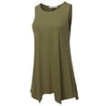 thumbnail image 2 of SSOULM INCH & FIT Women's Round Neck Sleeveless Asymmetrical Hem Tunic Tank Top. Made in U.S.A, 2 of 4