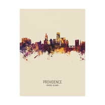 Trademark Fine Art 'Providence Rhode Island Skyline Portrait III' Canvas Art by Michael Tompsett