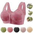 thumbnail image 6 of 2026 Daisy Bras for Older Women Front Closure Bra Full Coverage Comfortable Bras No Underwire Plus Size Bra,Red,46, 6 of 6