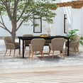 thumbnail image 1 of vidaXL 7 Piece Garden Dining Set with Cushions Brown, 1 of 4