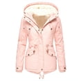 thumbnail image 5 of pxiakgy women plus size winter overcoat women's jacket thick outwear lined hooded coat warm trench women's coat pink 4xl, 5 of 8