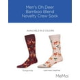 thumbnail image 2 of MeMoi Men's Oh Deer Bamboo Blend Novelty Crew Sock - Mens - Male, 10-13, Oatmeal Heather, 2 of 8