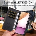 thumbnail image 3 of For Samsung Galaxy S25 Ultra 5G 6.9inch Phone Case Wallet, RFID Blocking Magnetic Buckle Flip Leather TPU Cover with Card Holder Wrist Strap Shockproof Phone Case,Black,For Galaxy S25 Ultra 5G, 3 of 9