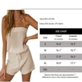 thumbnail image 3 of Womens 2 Piece Outfits Casual Loose Sleeveless Off Shoulder Tops & Elastic Waist Shorts Sets, 3 of 3