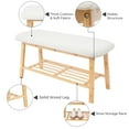 thumbnail image 5 of StorageWorks Tufted Fabric Bench, Entryway Bench with Shoe Storage Shelf, White, 5 of 9