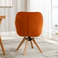 thumbnail image 4 of Swivel Armchair, Mid Century Velvet Accent Chair, Upholstered Reading Chair, Cute Writing Desk Chair, Kitchen Dining Chair, for Home Office Living Room Bedroom, Orange, 4 of 7