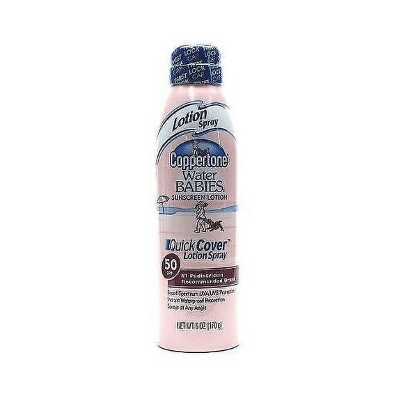Coppertone Water Babies Sunscreen Quick Cover Spray Lotion, 6oz, 6-Pack