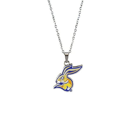 Fan Frenzy Gifts South Dakota State Silver Fan Women's Necklace with Pendent Jackrabbits