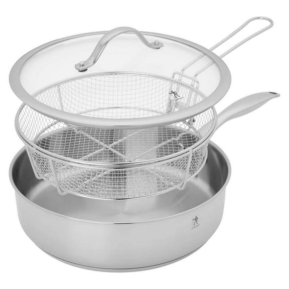 Aragon 5 qt. Stainless Steel Saute Pan with Lid and Fryer Basket 3-Pieces