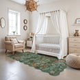 thumbnail image 6 of Hallway 3x6 Washable Runner Rug - Indoor Floral Scalloped Kitchen Entryway Low Pile Carpet Soft Non Slip Floor Mat For Bathroom Living Room Bedroom Elegant Home Decor(3x6 Floral/green), 6 of 7