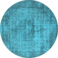 thumbnail image 1 of Ahgly Company Indoor Round Oriental Light Blue Industrial Area Rugs, 8' Round, 1 of 4