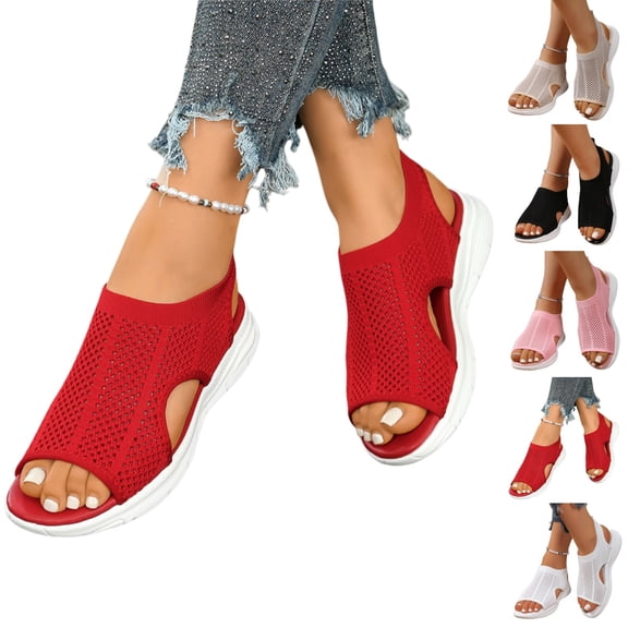 YOUYEDIAN Orthopedic Sandals for Women Beach Open Toe Arch Support Shoes Summer Comfy Slip on Non Slip Casual Slippers