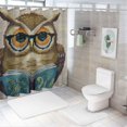 thumbnail image 7 of Orinice Owl Glasses Book Bathroom Decor Set - Colorful Luxurious Graphic Print Polyester Fabric Fashion Decor Sets with Hooks, Washable Shower Curtain for Home Bathroom Decoration 36x72, 7 of 7