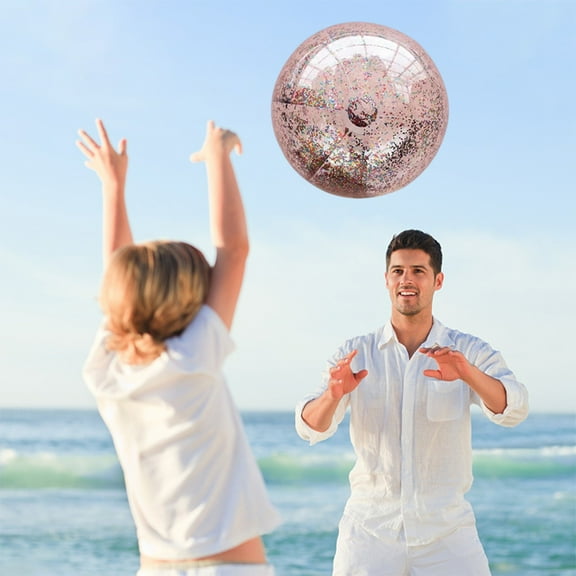 Yannianjz Beach Ball, Glitter Beach Ball, Inflatable Glitter Swimming Pool Balls for Beach Party Favor