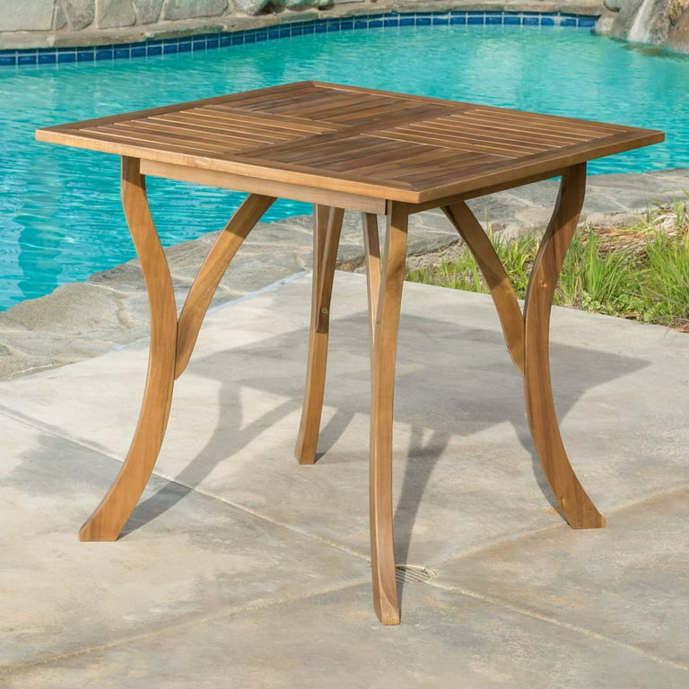 Michelle wood 5 piece square sale patio dining set with cushion