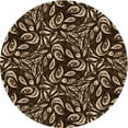 thumbnail image 1 of Ahgly Company Indoor Round Patterned Black Bean Brown Area Rugs, 5' Round, 1 of 6