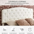 thumbnail image 6 of Yartaka Full Size Platform Bed Frame, Fabric Upholstered Bed Frame with Diamond Button Tufted Headboard, Adjustable Headboard, Wood Slat Support, Mattress Foundation, White, 6 of 9