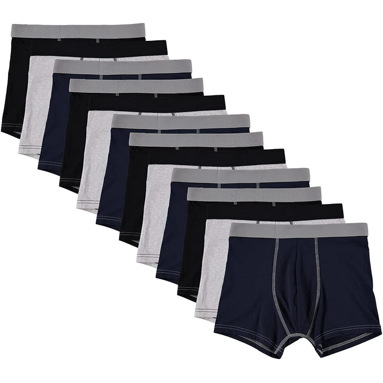 72 Pack of Mens Boxer Briefs Underwear Bulk, 100% Cotton, Soft