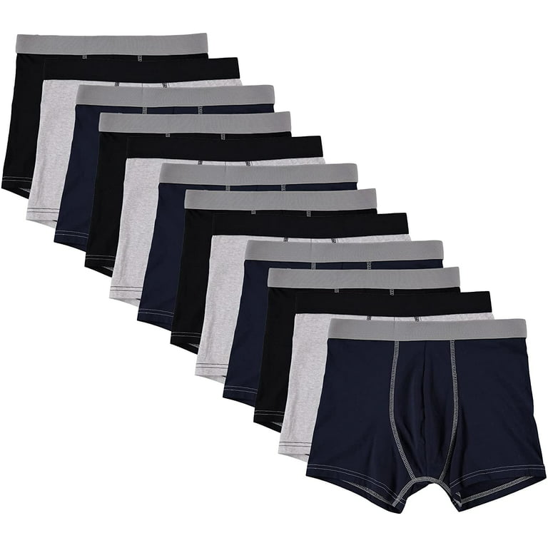 72 Pack of Mens Boxer Briefs Underwear Bulk, 100% Cotton, Soft,  Comfortable, Assorted Colorful Brief (Small, 72 Pack Black, Navy, Gray)