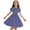 0##Dark Blue585, variant on Kiijoy Toddler Girls Vintage Polka Dot Dress Short Puff Sleeve Midi Skater Dress