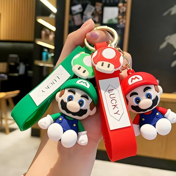 Mario Keychain Cartoon Key Chains for Kids Girls Boys Couple Keychain for Keys Backpack Bag Phone Gift for Birthday