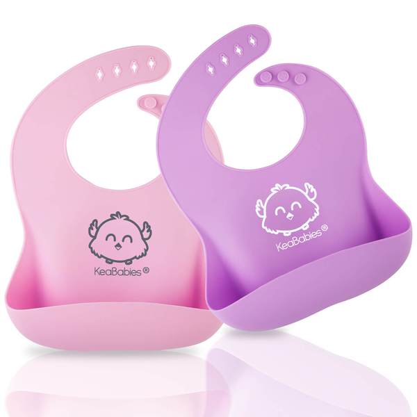  Kiwi Fruit Cutebaby Silicone Bibs for Babies /& Toddlers with Waterproof Pouch