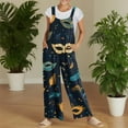thumbnail image 5 of Mardi Gras Overalls for Women Loose Fit Sleeveless Casual Carnival Mask Graphic Rompers Long Parada Mardi Rompers with Pockets, 5 of 7
