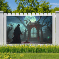 thumbnail image 5 of Gothic Design Halloween Banner Grim Reaper Decoration Spooky Theme Moonlit Backdrop for Horror Parties Haunted Houses Themed Events, 5 of 5
